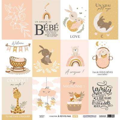 Kit Papiers Imprimés Florilèges - A Petits Pas - Fille - 30.5 X 30.5