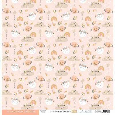 Kit Papiers Imprimés Florilèges - A Petits Pas - Fille - 30.5 X 30.5