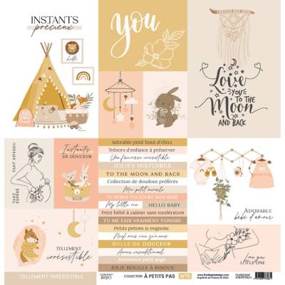Kit Papiers Imprimés Florilèges - A Petits Pas - Fille - 30.5 X 30.5