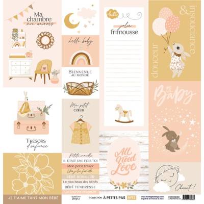 Kit Papiers Imprimés Florilèges - A Petits Pas - Fille - 30.5 X 30.5