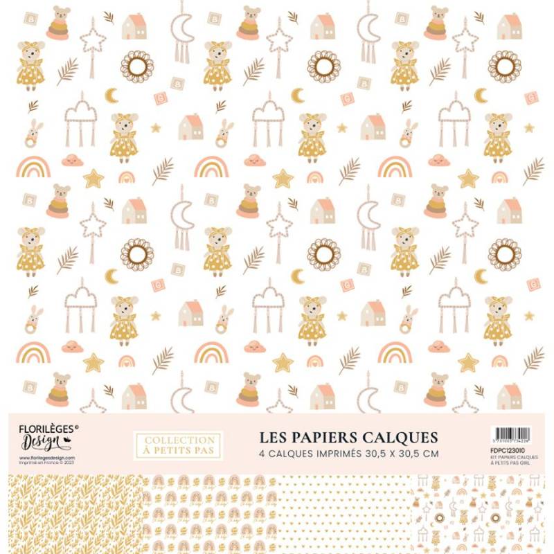 Kit Calques Florilèges - A Petits Pas - Fille - 30.5 X 30.5