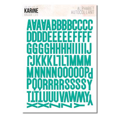 Alphabet adhésif en mousse - vert émeraude - Les Ateliers de Karine
