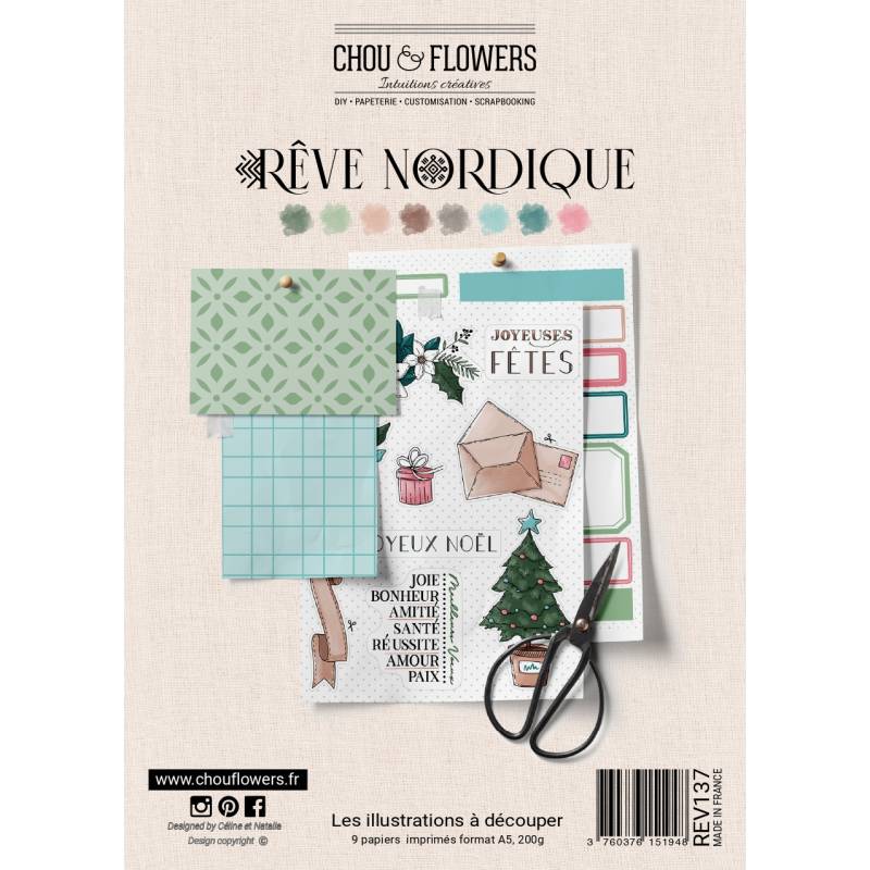 Papiers A5 - Chou & Flowers - Les illustrations - Rêve Nordique