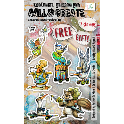 AALL & Create Stamp -Freebie 002 - A6 Stamp Set - Crafty Quack Squad