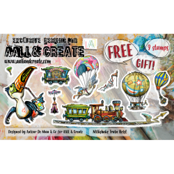 AALL & Create Stamp - Freebie 003 - A6 Stamp Set - Milkshake Train Heist
