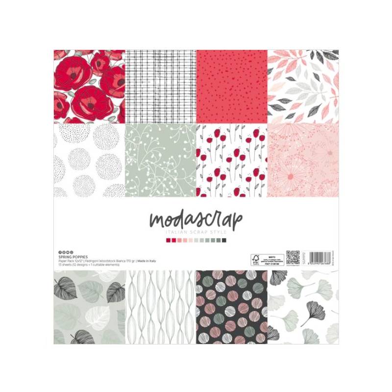 Coquelicot de printemps - Paper Pack 30.5 cm x 30.5 cm - Modascrap