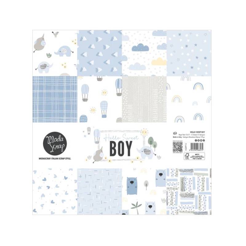 Hello Sweet Boy- Paper Pack 30.5 cm x 30.5 cm - Modascrap