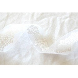 Ruban Organza blanc imprimé dentelle