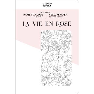 Kit Calques Florilèges Design - La vie en rose - 30.5 X 30.5