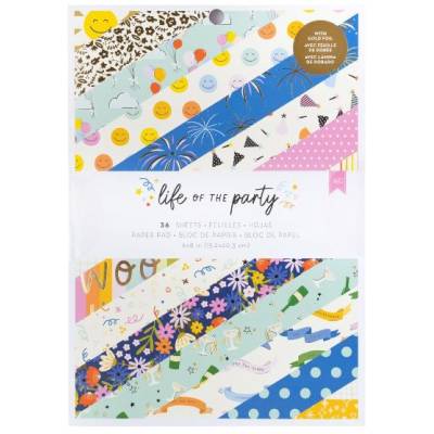 Pack de papiers 15x20cm - American Craft - Life of the Party - Avec Dorure