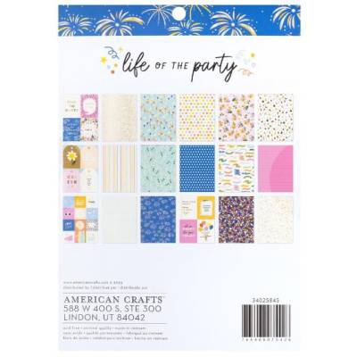 Pack de papiers 15x20cm - American Craft - Life of the Party - Avec Dorure
