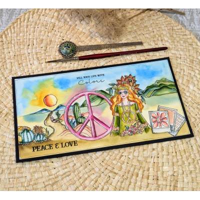 Tampons Clear - Polaroïd - Peace & Love - Chou & Flowers