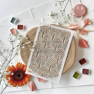 Pochoir Arc en ciel - Peace & Love - Chou & Flowers