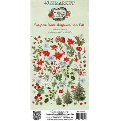 Laser cuts chipboard - Evergreen Season Wildflower - 49 and Market