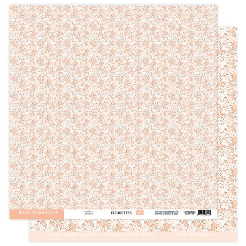 Kit Papiers Fleurettes - A Petits Pas - Florilèges - 30.5 X 30.5