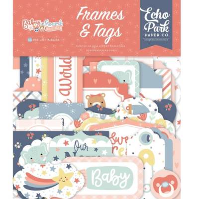 Die Cuts - Echo Park - Frames & Tags - Baby on Board - Fille