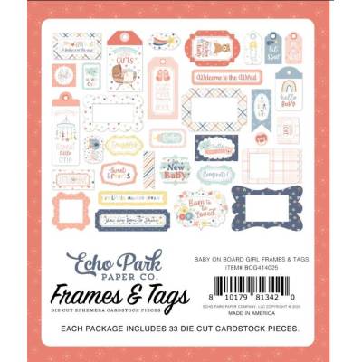 Die Cuts - Echo Park - Frames & Tags - Baby on Board - Fille