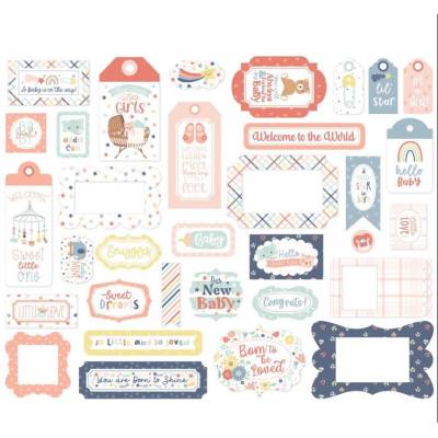 Die Cuts - Echo Park - Frames & Tags - Baby on Board - Fille
