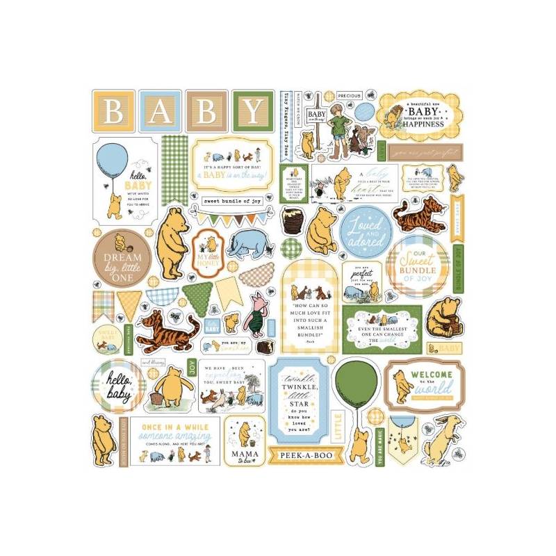 Stickers 30.5 x 30.5 - Echo Park - Winnie The Pooh Baby Cardstock