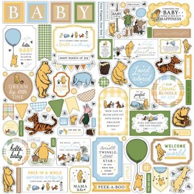 Stickers 30.5 x 30.5 - Echo Park - Winnie The Pooh Baby Cardstock
