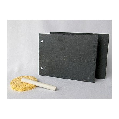 Support en ardoise - Rectangle 11x15 cm 2 trous largeur - 2 pc