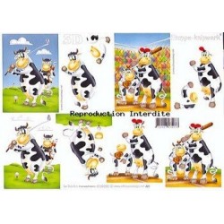 Image Carterie 3D - Vaches au golf/baseball