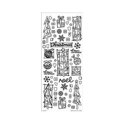 Stickers Peel-off - Sapin de Noël - Argent
