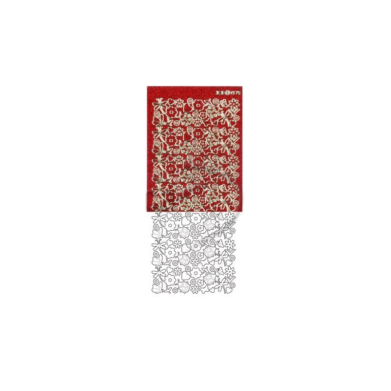 Stickers Peel-off - Fleurs & Coccinelle - Rouge Diamant