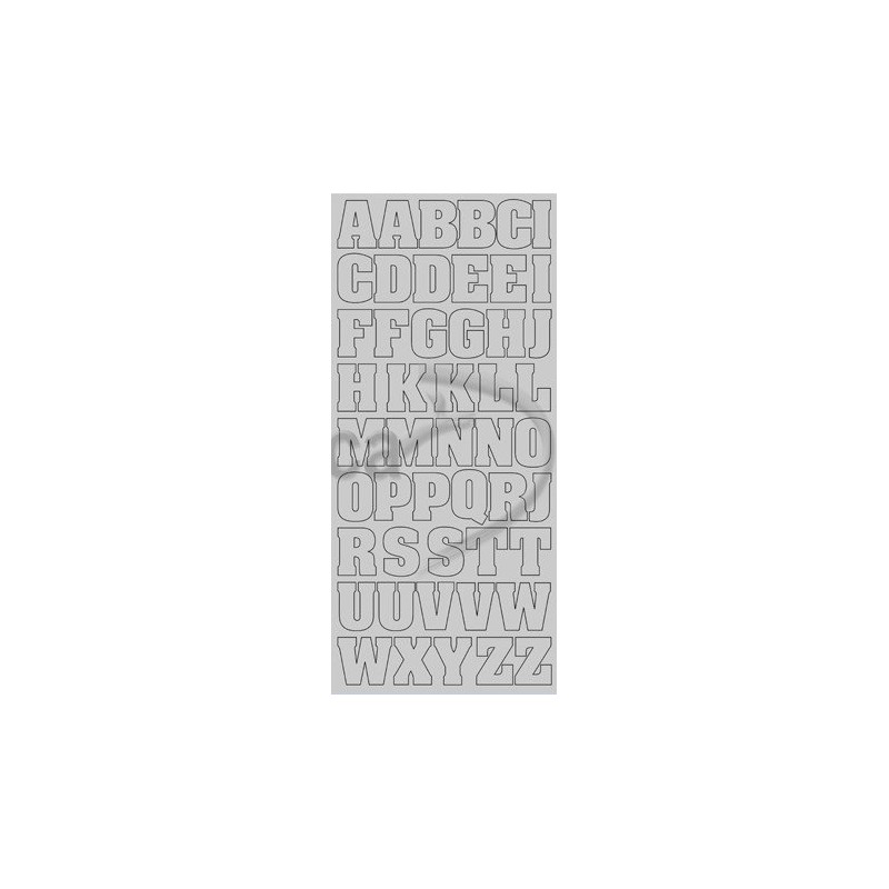 Stickers Peel-off - Alphabet Grand - Argent