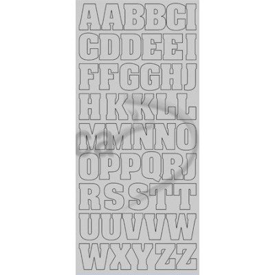 Stickers Peel-off - Alphabet Grand - Argent