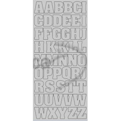 Stickers Peel-off - Alphabet Grand - Argent