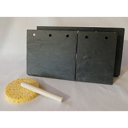 Support en ardoise - Rectangles 2 rabats 5 trous - 3 pièces