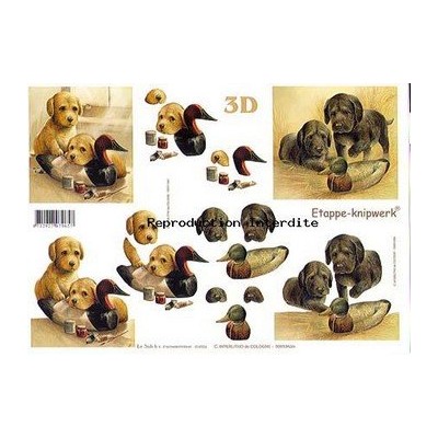 Image Carterie 3D - Chiots & Canards en bois