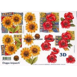 Image Carterie 3D - Tournesols & Coquelicots