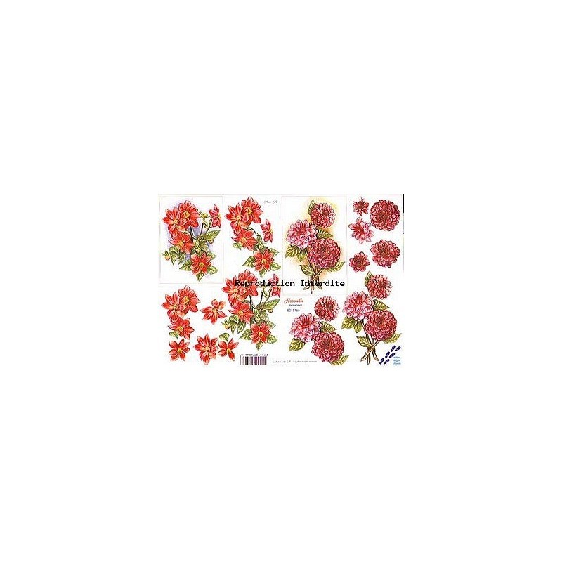 Image Carterie 3D - Fleurs rouges
