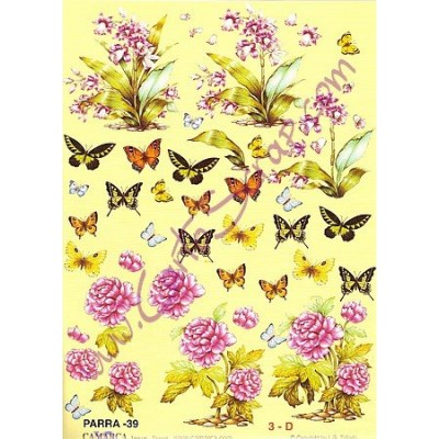 Image Carterie 3D - Fleurs & Papillons