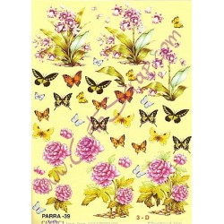 Image Carterie 3D - Fleurs & Papillons