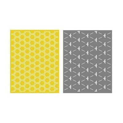 Set de 2 pochoirs de gaufrage Lifestyle Crafts - Honeycomb