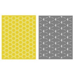 Set de 2 pochoirs de gaufrage Lifestyle Crafts - Honeycomb