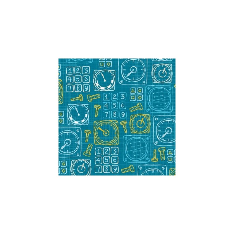 Fat Quarter Camelot - Take Flight - Control Panel Dark Blue