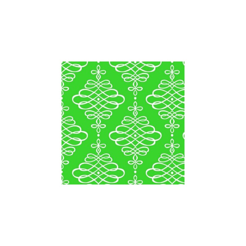 Fat Quarter Camelot - Neon & On - Scroll Neon Green