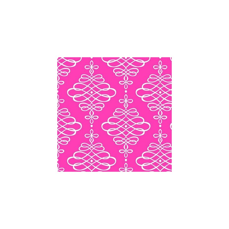 Fat Quarter Camelot - Neon & On - Scroll Neon Pink
