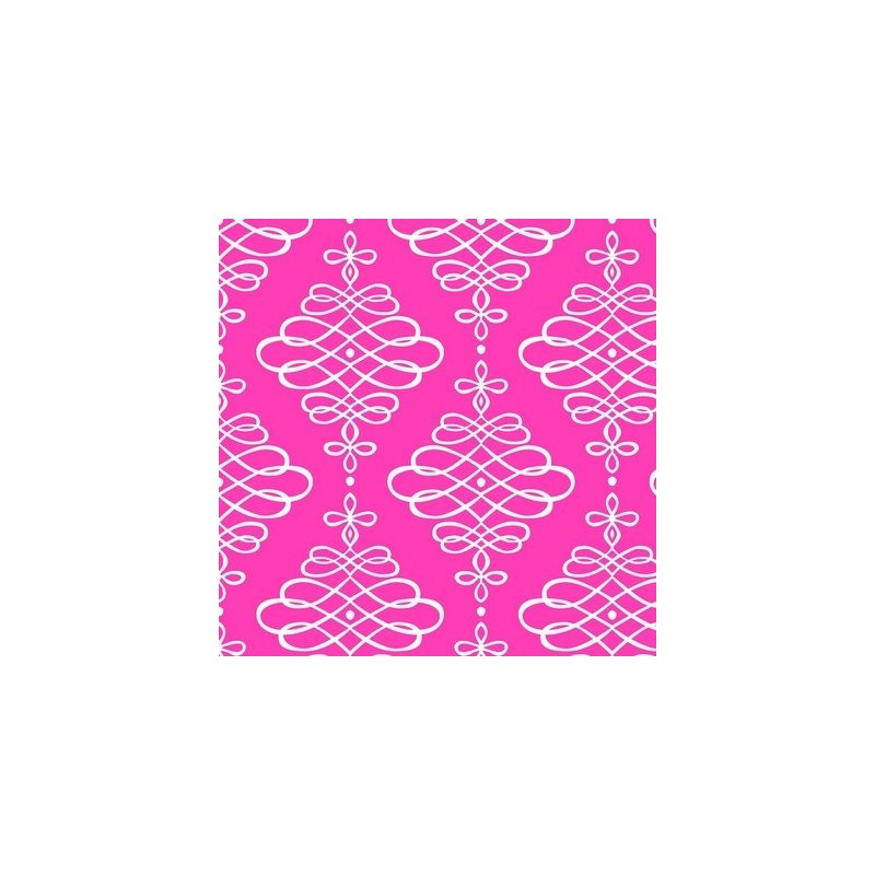 Fat Quarter Camelot - Neon & On - Scroll Neon Pink