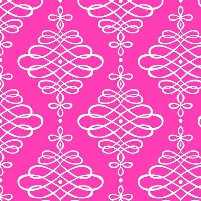 Fat Quarter Camelot - Neon & On - Scroll Neon Pink