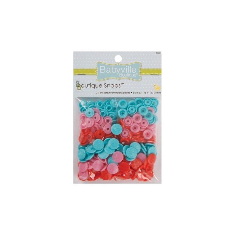 Boutons pressions en résine (60 sets) - Coeurs (Taille 20)