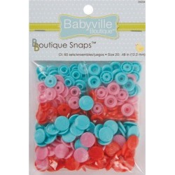 Boutons pressions en résine (60 sets) - Coeurs (Taille 20)