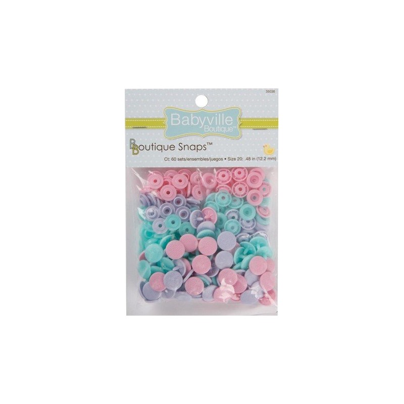 Boutons pressions en résine (60 sets) - Papillons (Taille 20)