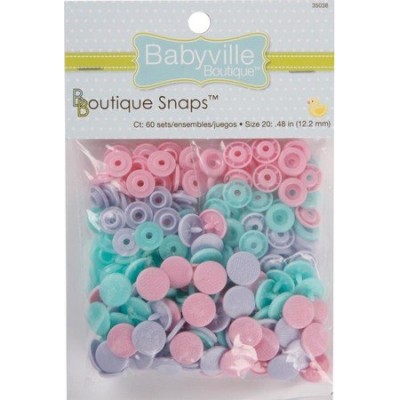 Boutons pressions en résine (60 sets) - Papillons (Taille 20)