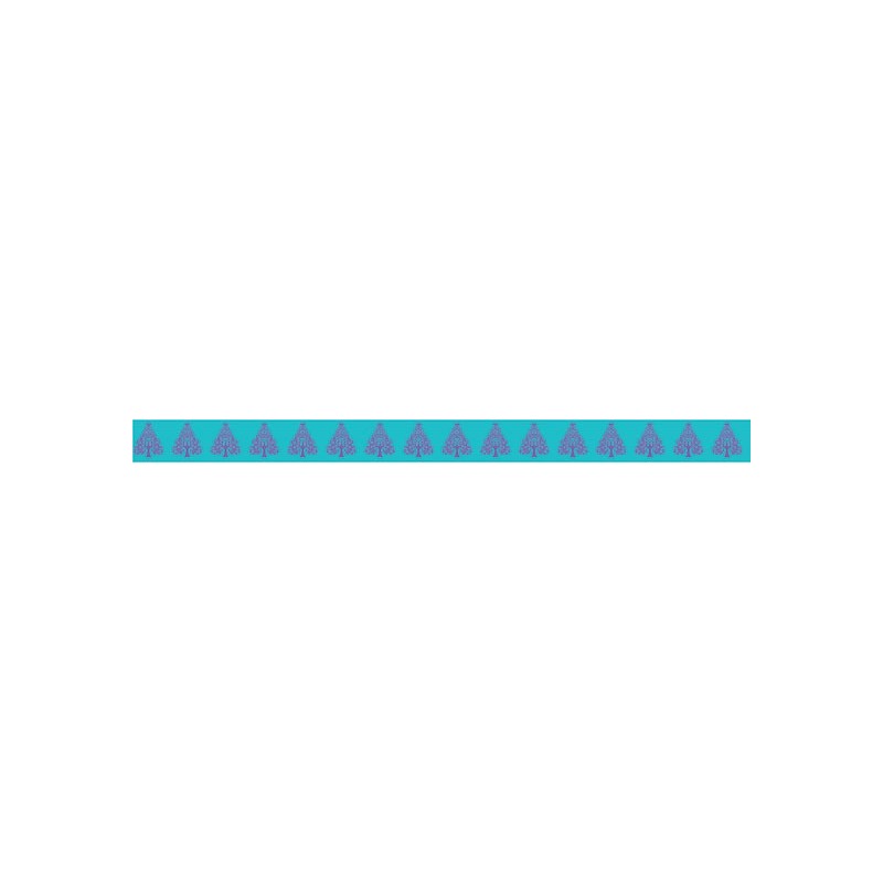 Masking Tape - Sapins violets sur fond turquoise