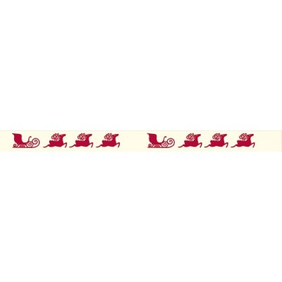 Masking Tape - Rennes rouges sur fond beige